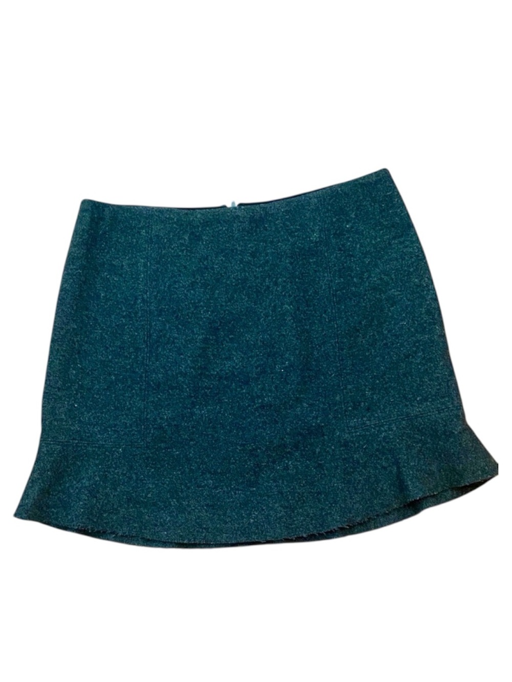 Madewell Gray Wool Blend Mini Skirt Flared Flounce Hem Lined Size 6